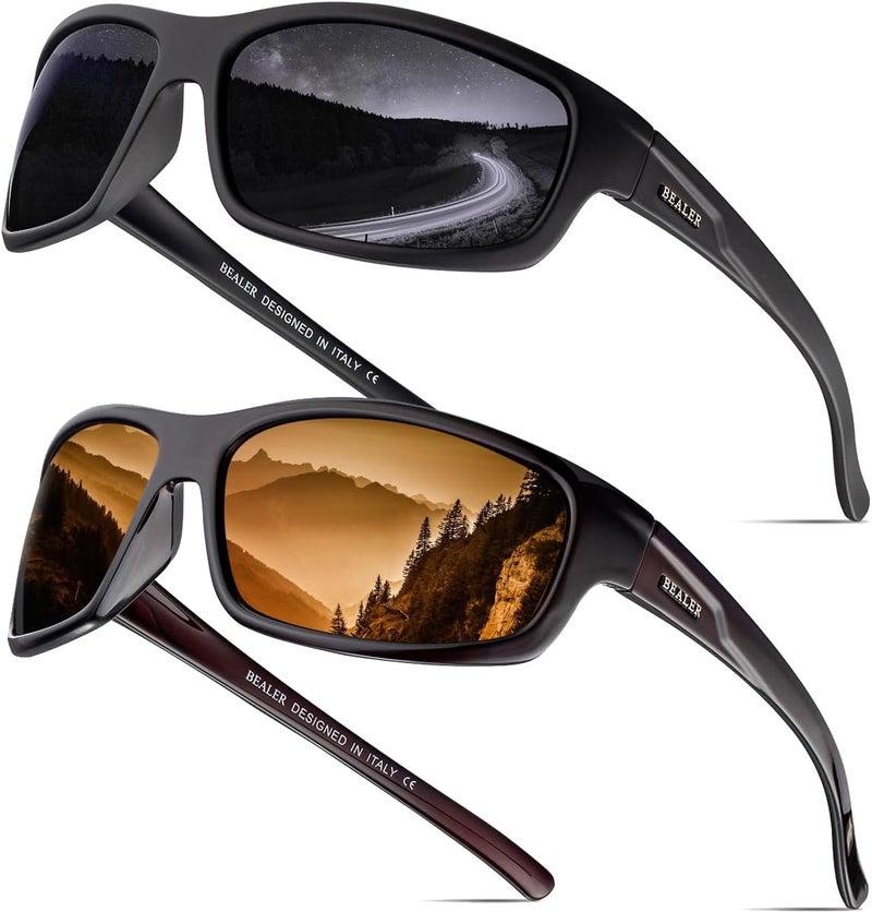 BEALER Store Polarized Sports Sunglasses for Men Lightweight TR90 Frame Sun Glasses Driving Cycling Fishing UV Protection Shades - Image 1